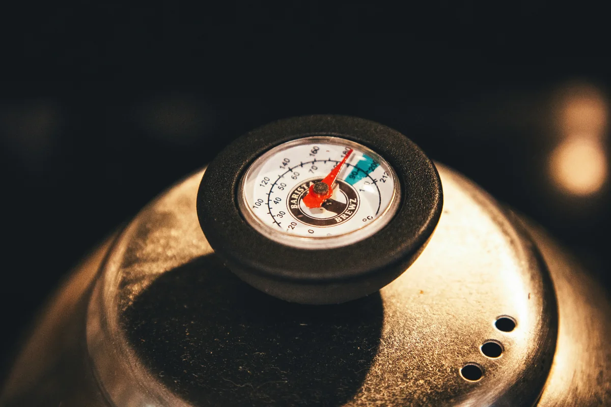 The thermometer shows a high temperature reading. - best meat thermometers for perfect grilling