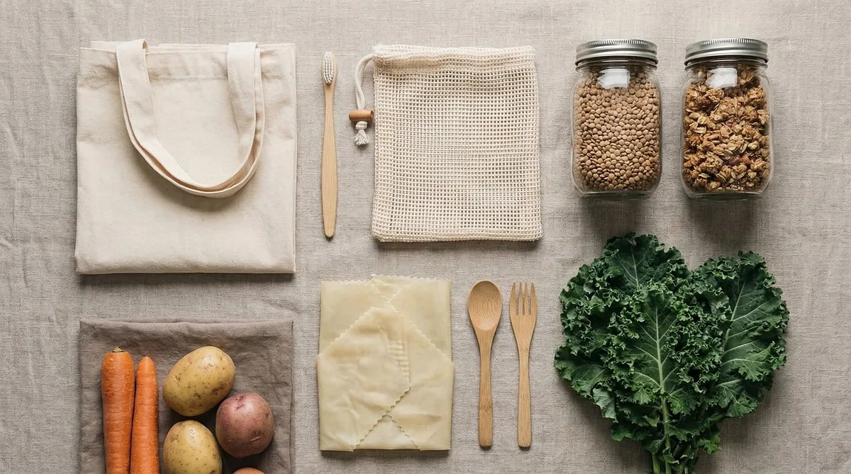 zero waste, sustainable living, eco friendly, grocery haul, reusable bag, organic food, healthy eating, fresh produce, kale, carrots, potatoes, lentils, granola, beeswax wrap, mesh bag, storage jars, plastic free, conscious consumerism, kitchen essentials, natural materials, food storage, vegan food, farm to table, ai generated - best reusable grocery bags for heavy loads